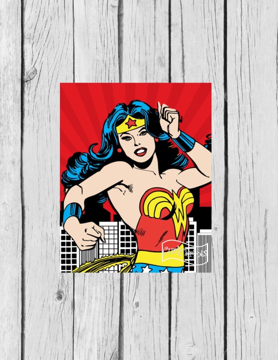 Wonder Woman SUPERHERO Wall Art Wonder Woman Room Decor Girls