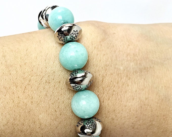 Green bracelet - Elephant bracelet - Aqua bracelet - Stretch Bracelet - Blue bracelet - Aqua blue bracelet - Light green bracelet