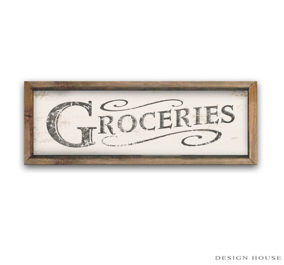 Groceries typography wooden sign handmade signs groceries
