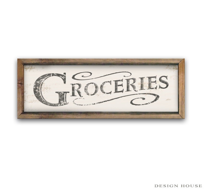 Groceries typography wooden sign handmade signs groceries