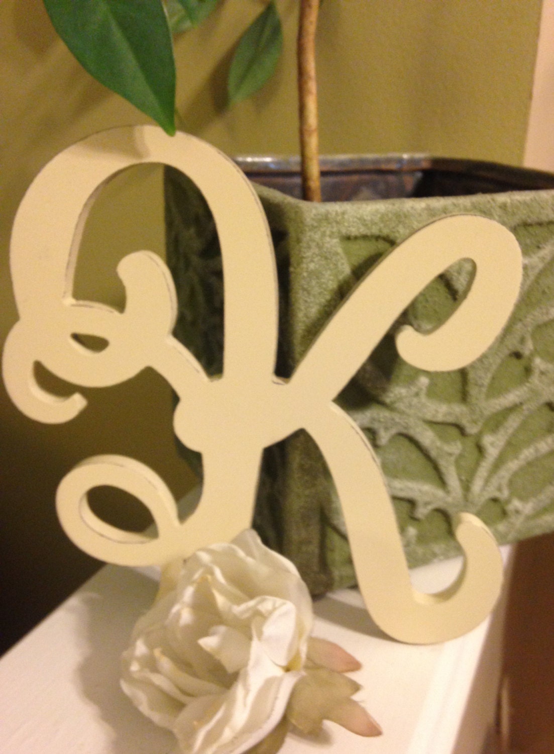 Shabby Chic Letter Wall Decor Cursive by DawsonDesignsDecor