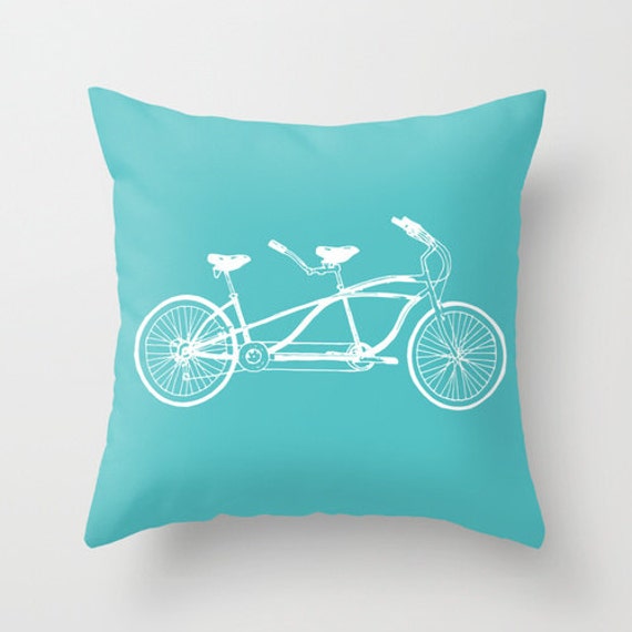 Tandem Bike Pillow Cover - Graphic Novelty Throw Pillow - Sports ...