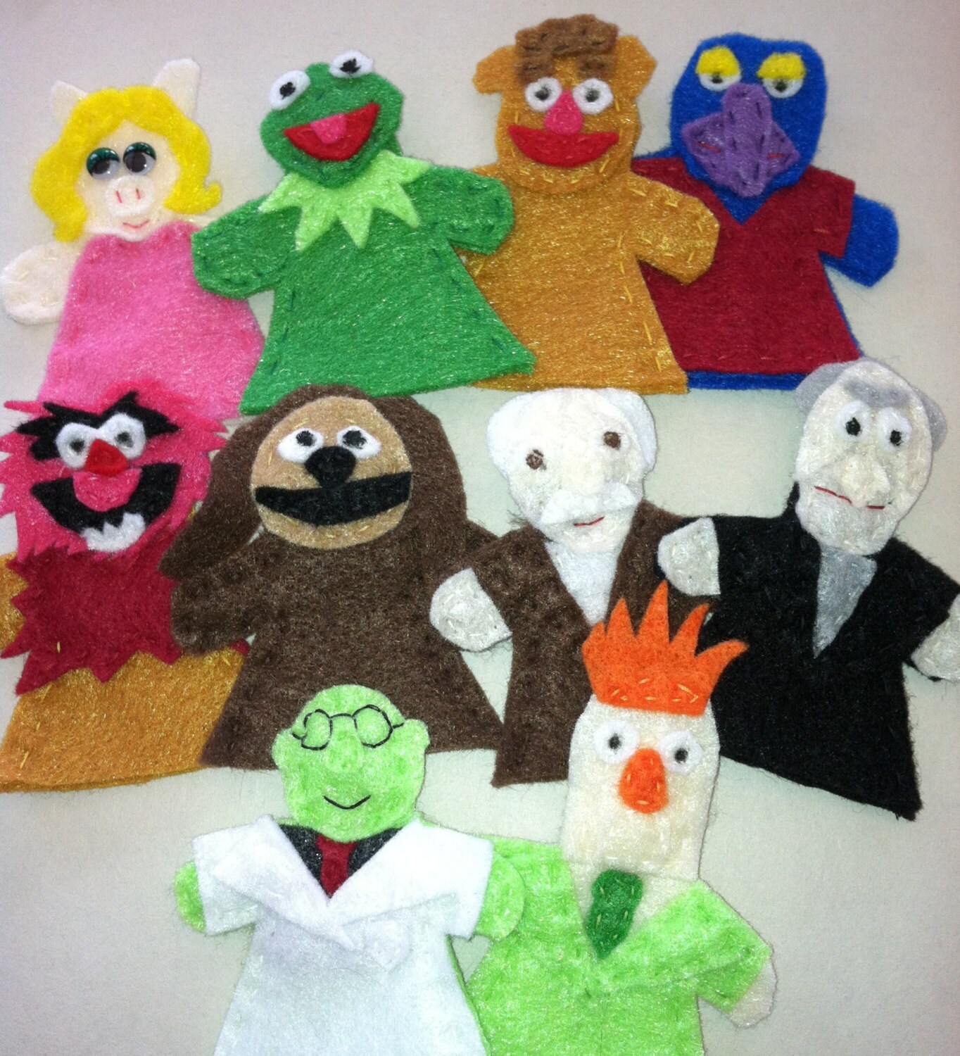 Muppets Inspired Felt Finger Puppet Extended by SewCuteCharacters