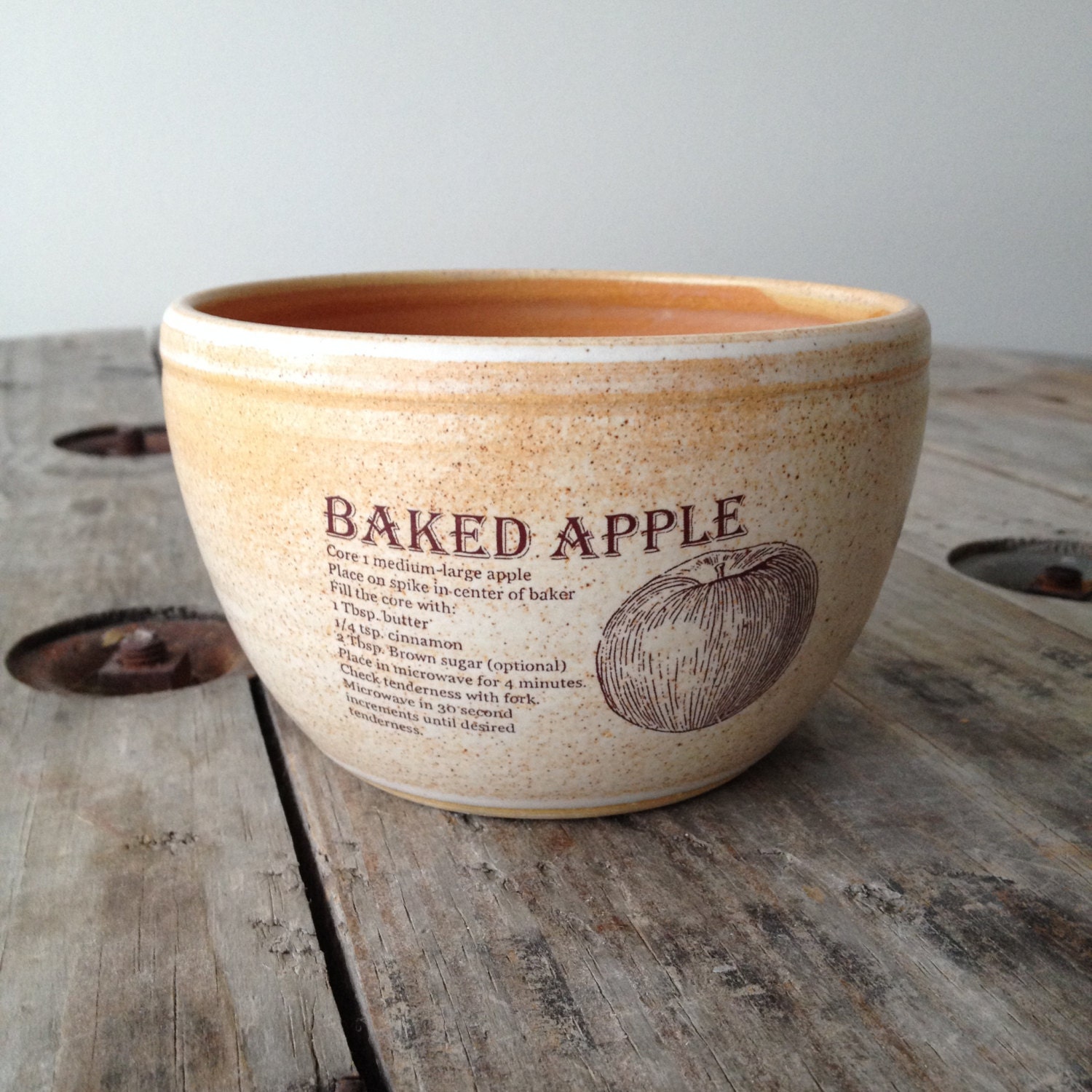 APPLE BAKER // Onion Baker pottery yellow baked apple