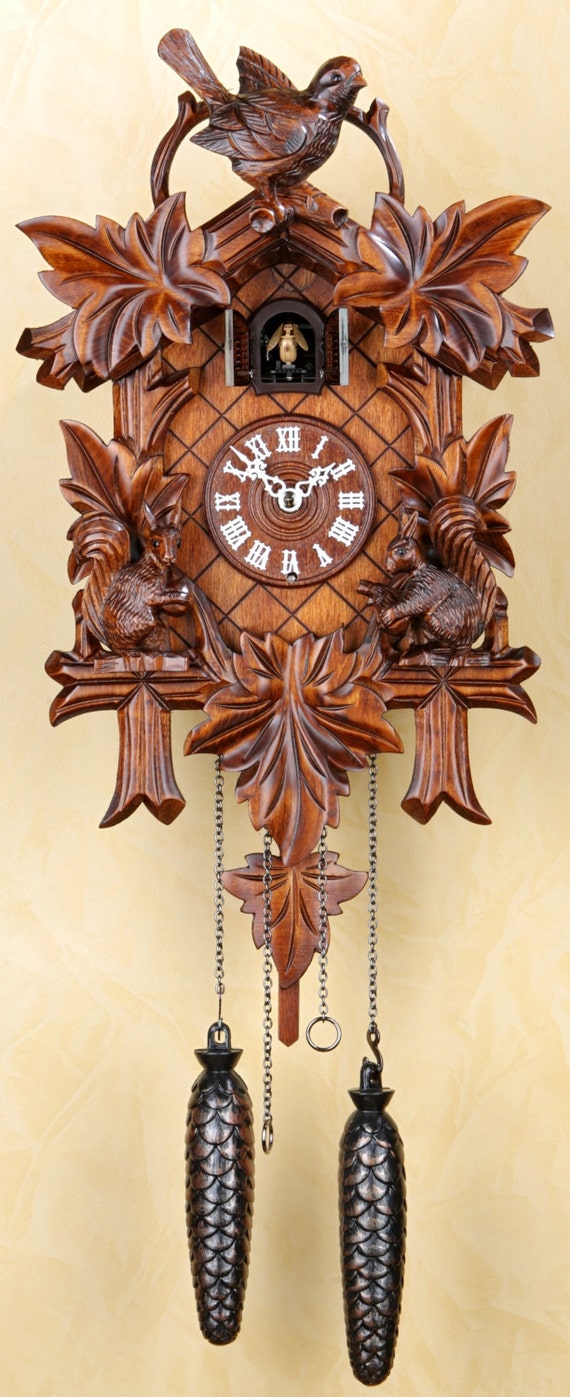 large antique black forest cuckoo clock three birds