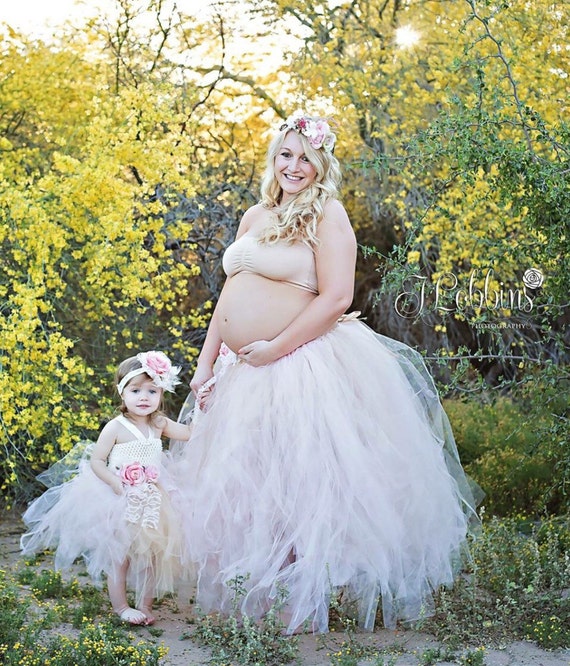 Maternity skirt blush pink tulle photo prop by JazzyVintagecouture