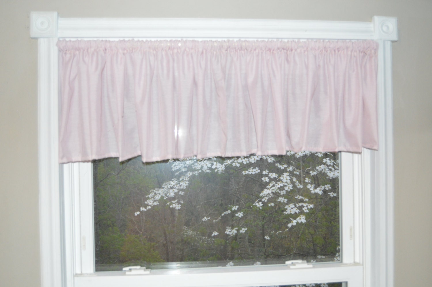 Pink sheer valanceWindow Valance Gathered Valance Pink