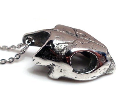 Sea Turtle Skull Necklace in Pewter Handmade Tortoise by Farjil