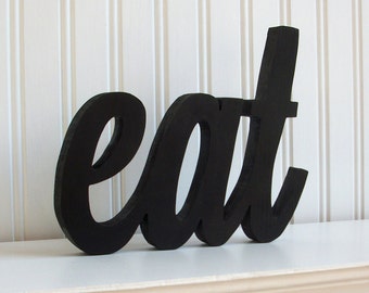 eat Wood Word Sign - Handmade Wood Sign, Painted eat Sign