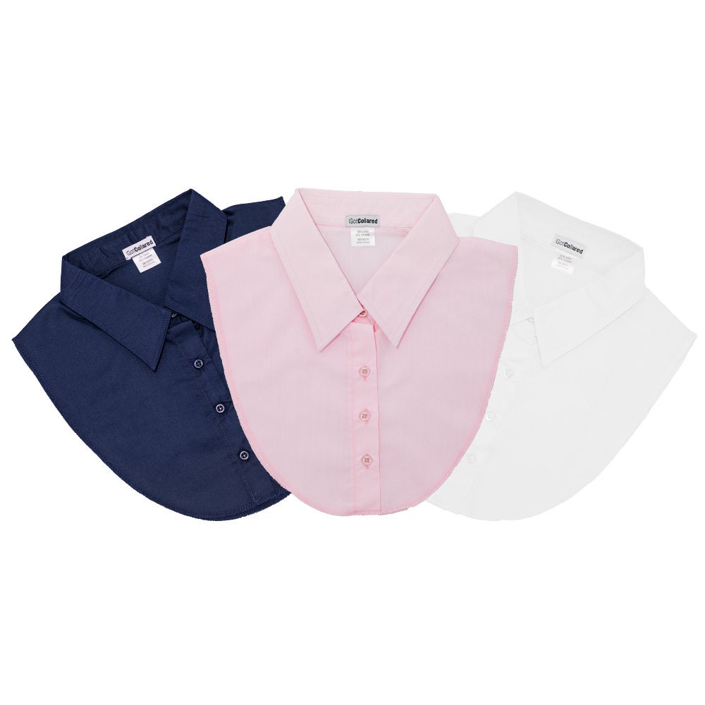 Igotcollared Dickey Collars 3 Pack In Navy Pink And White 2457