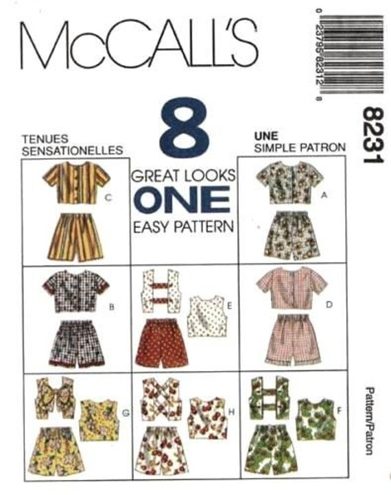 OUT of PRINT McCall's Pattern 8231Children's and