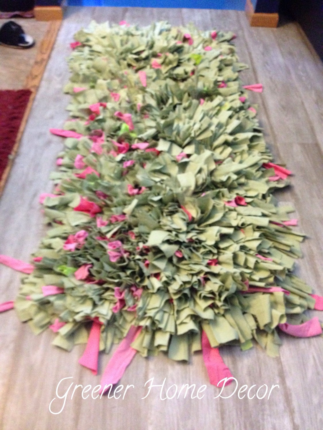 3'x5' Shaggy Rag Rug made to order by GreenerHomeDecor on Etsy