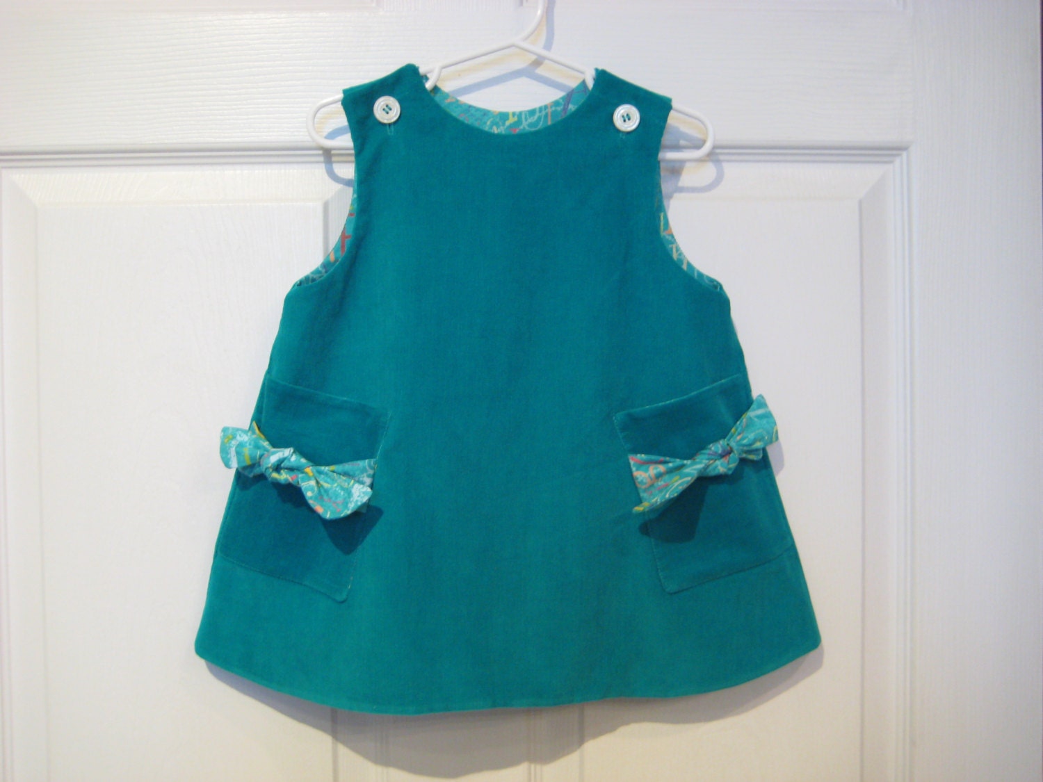 Infant toddler girls jumper dress. Corduroy a-lined by EllisCreek