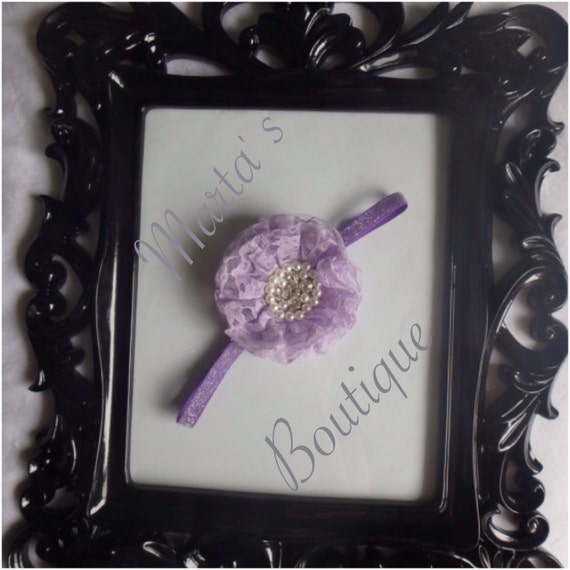 Lavender Sparkle Lace Collection Headband by MartasBoutique