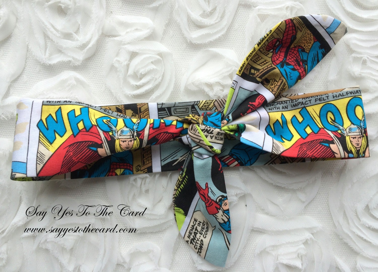 Marvel comic Tie Headband // knot headband // wrap headband