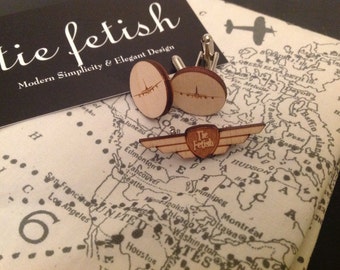 Aviation cufflink and lapel pin