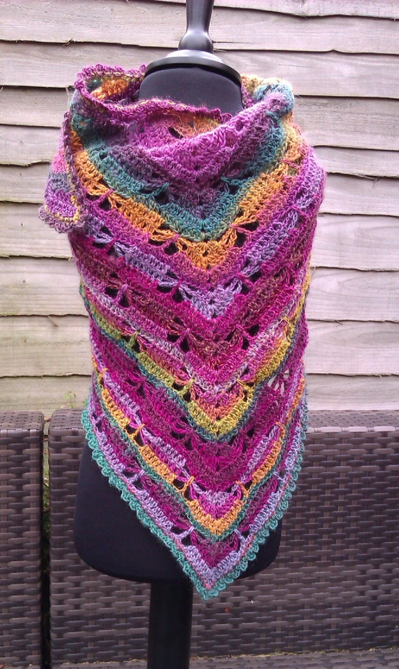 Beautiful Dragonfly Shawl Crocheted With A Wool By Yarnharlette 8148