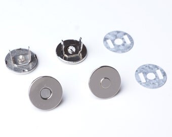 14mm Thin Magnetic Purse Snaps - Nickel - 20 Sets