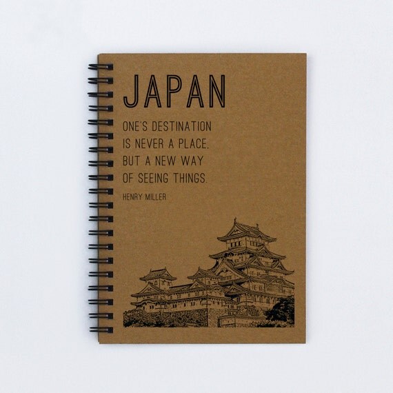 Travel journal Japan 5 x 7 Journal by FlamingoRoadJournals