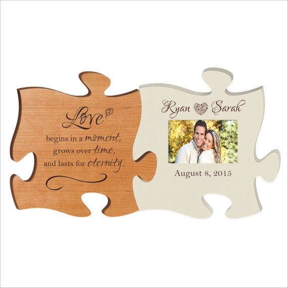 Personalized Puzzle Piece Photo Frame Great by BeInspiredKeepsakes