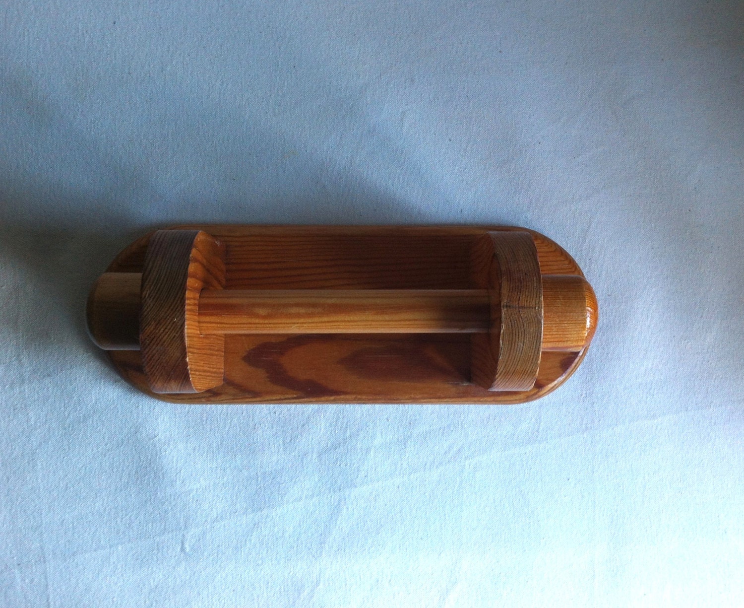 Vintage Pine Wood Wall Mounted Toilet Roll Holder by ComeToMyPlace