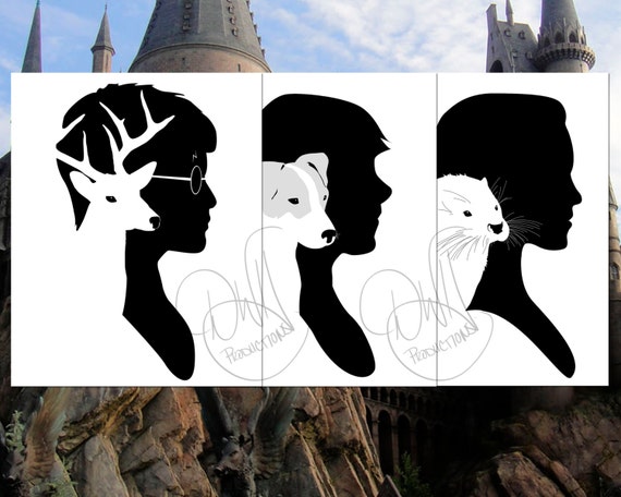 Download Set of 3 Patronus and Characters Minimalist Silhouette Art