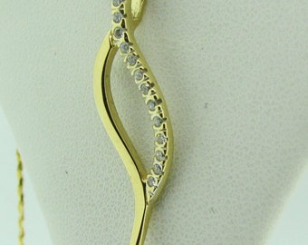 Free Form Diamond Pendant, 14 K Gold