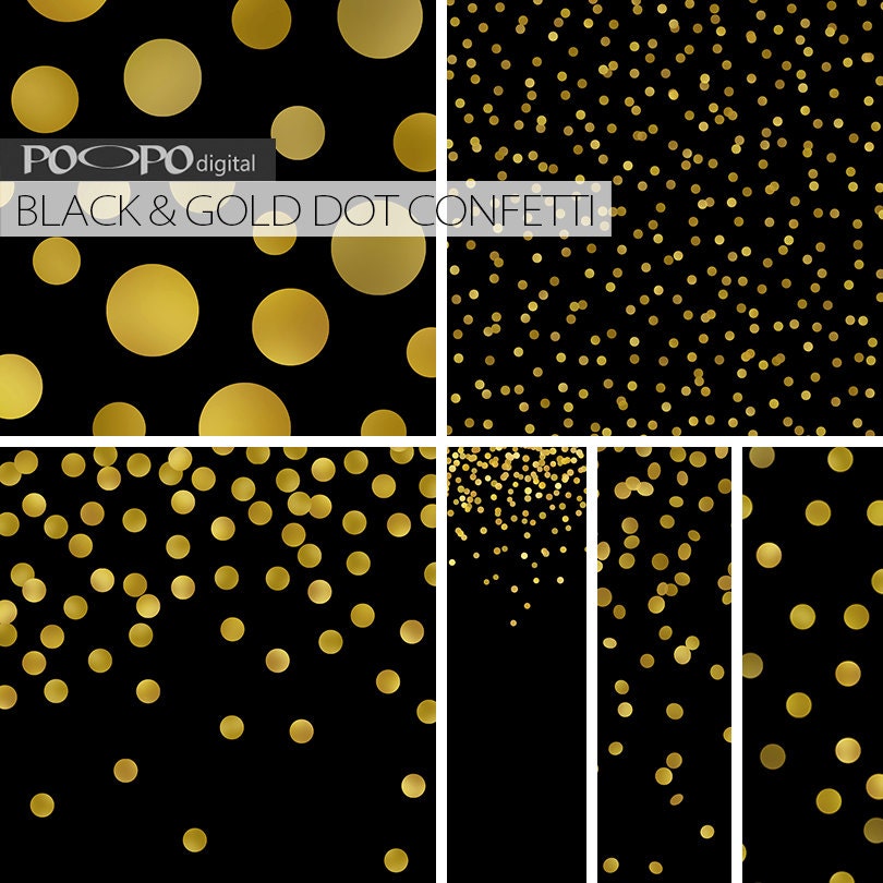 Black and gold digital paper golden dot design gold foil