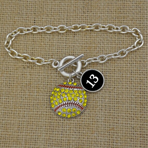 Custom Number Softball Bracelet
