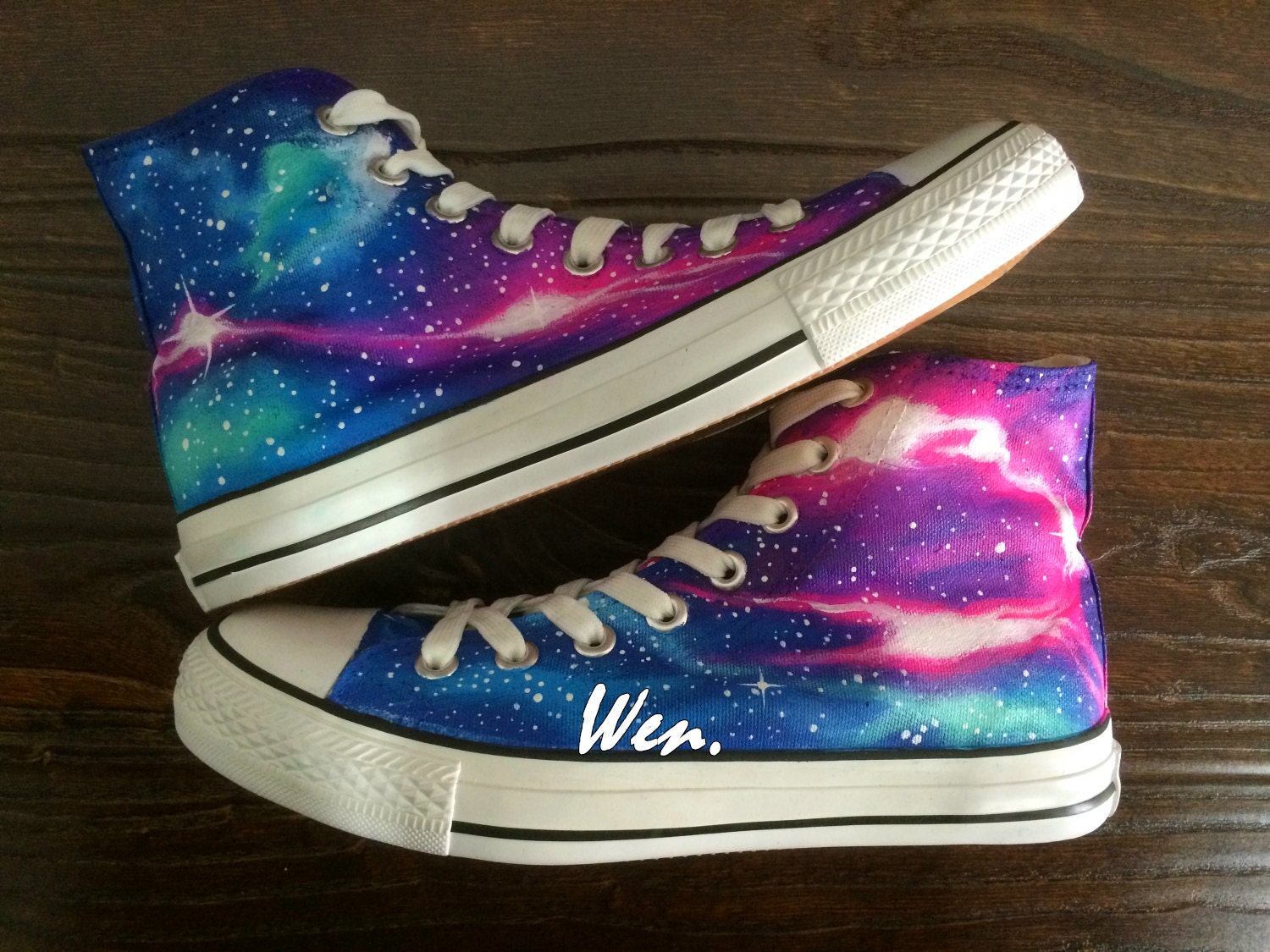 Galaxy Sneakers Galaxy Converse Painted Custom By Wenwenstudio