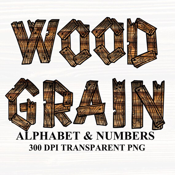 Items similar to Wood Grain Alphabet Clipart Digital Download on Etsy