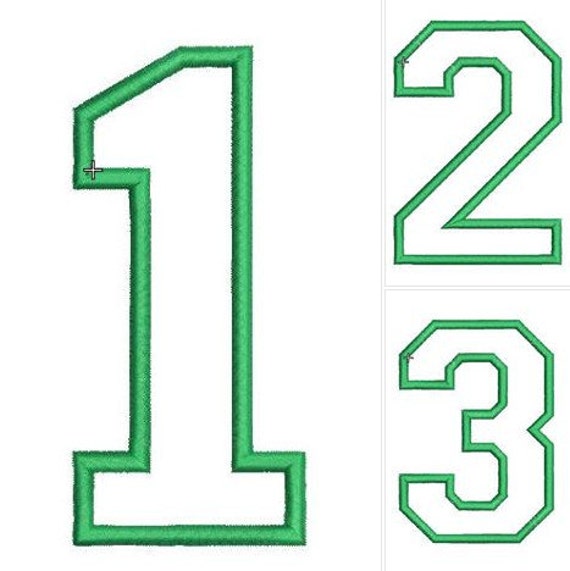 numbers varsity applique 3 size designs machine embroidery