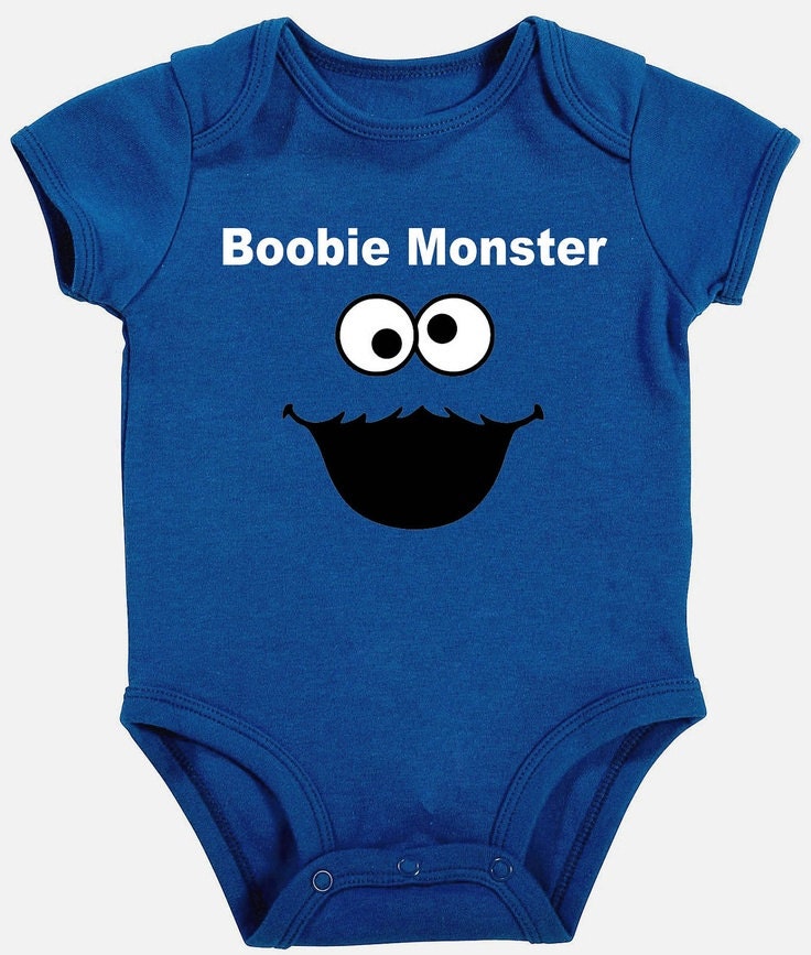 Boobie Monster Seasame Street Breast Feeding Funny Infant