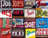 Photo Canvas featuring the name JOE in photos of signs