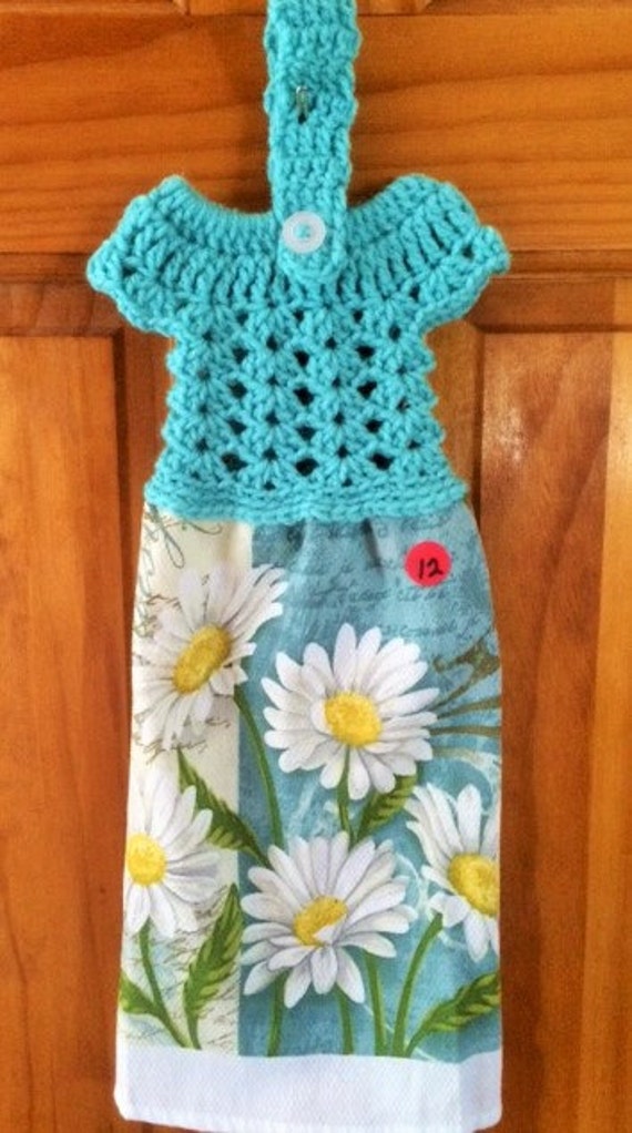Crocheted Dish Cloth Dress DT12 by GrammaHGifts on Etsy
