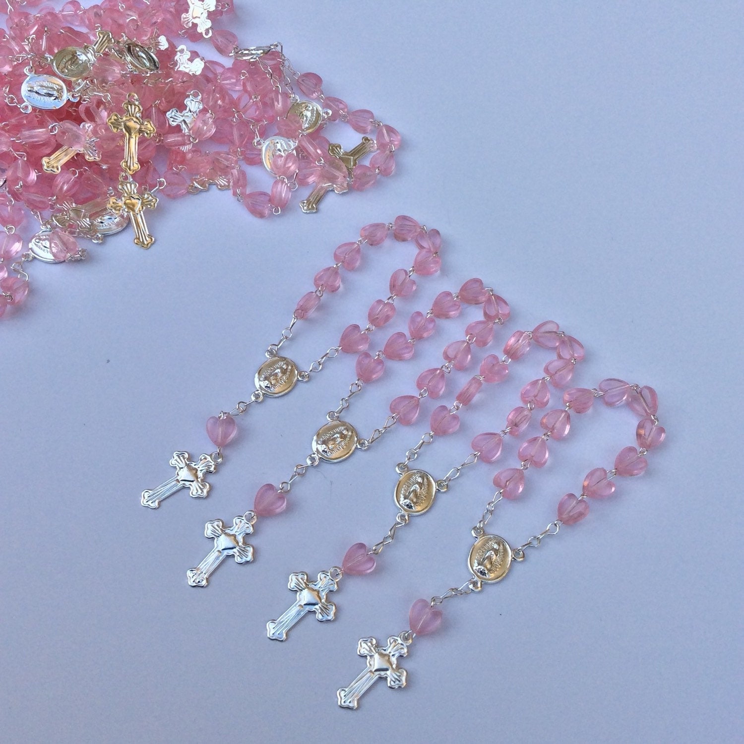 24 Mini rosaries approximately 4 long girl Baptism