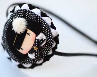 Headband for a girl in black and white.