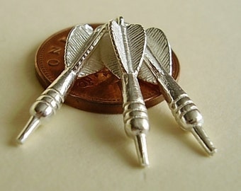 Set of Three Sterling Silver Darts Charms