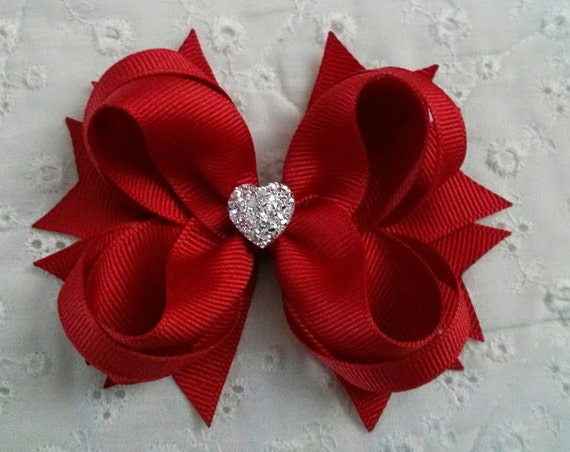 Red Boutique Hair Bow Girls Hair Bow Toddler Hair Bow