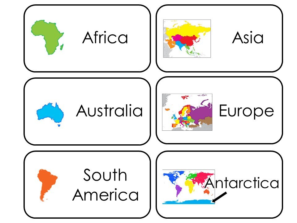 Download and print your own 7 Continents Flash by teachatdaycare