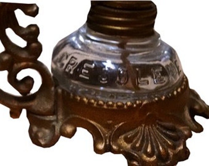 Storewide 25% Off SALE Antique Vapo Cresolene Medical Vaporizer w/ Original Kerosene Lamp & Heating Tray Featuring Ornately Sculpted Decorat