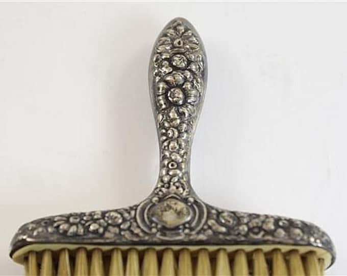 Storewide 25% Off SALE Vintage Sterling Silver Vanity Dresser Brush Featuring Beautiful Victorian Repousse Figural Design & Beautifuly Prese