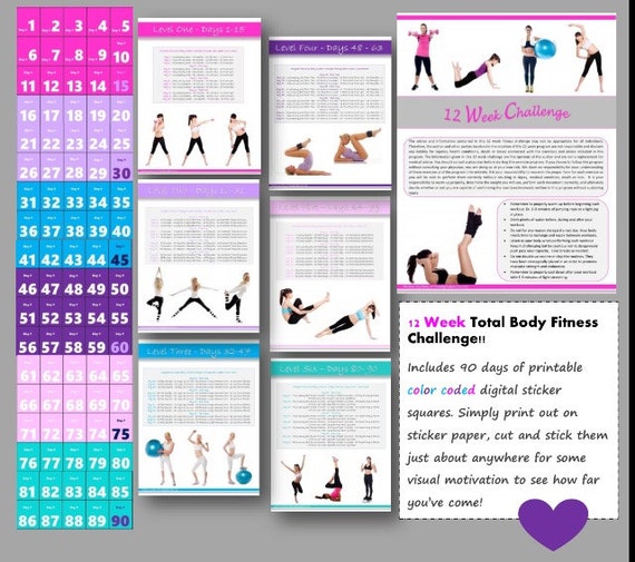 Printable Health and Fitness Journal, Fitness Planner, 12 Week Exercise Routine & More! Instant Download + Free Gift!!