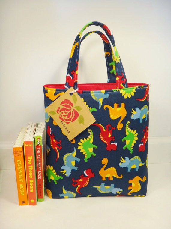 Dinosaurs Tote Bag Mini Tote Bag Toddler Tote Bag by BallyandLis