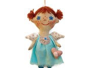 Doll Angel-Soft Doll-Miniature doll-Angel- Cloth art doll-OOAK doll-Textile doll-Stuffed doll-Fabric doll-Soft doll-Rag doll-Collecting doll