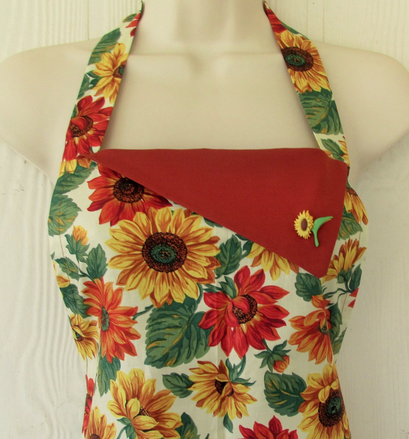 Sunflower Apron Sunflowers Cute Apron Retro Style Autumn