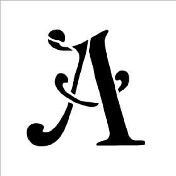 Monogram Letter Stencil Simple Select Size and by StudioR12