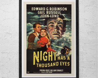 CLASSIC MOVIE POSTER - Vintage Film Art Poster Edward G Robinson Movie Poster Film Noir Movie Classic Film Poster High Quality Reproduction