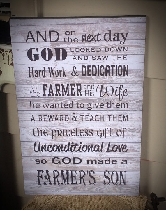 Farmer Son Wood Signs, Prints, Canvas - Christmas Gift, Farmer Son, God ...