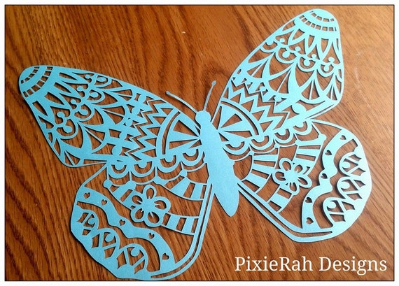 Butterfly Paper Cutting template PERSONAL USE by PixieRahDesigns
